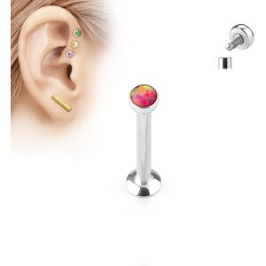 Piercing Street Piercing oreille labret vissage interne opale rouge - Argente