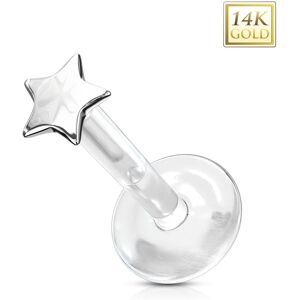 Piercing Street Piercing oreille labret Bioplast etoile en Or Blanc 14 Carats - Argente