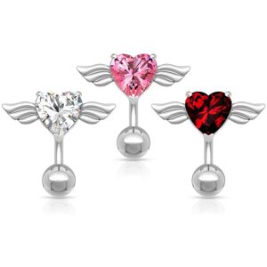 Piercing Street Piercing nombril Inverse Coeur Ailes d'Ange - Argente