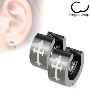 Piercing Street Paire boucles d'oreille homme croix gothique -