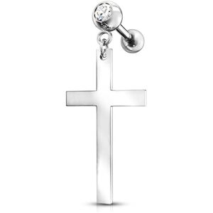 Piercing Street Piercing oreille cartilage pendentif croix argente - Argente