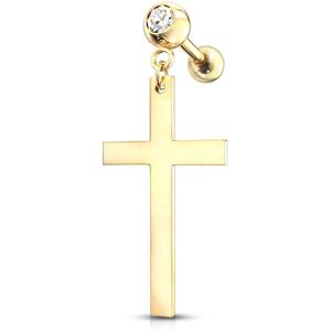 Piercing Street Piercing oreille cartilage pendentif croix dore - Dore