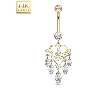 Piercing Street Piercing nombril Or jaune 14 carats Chandelier - Dore