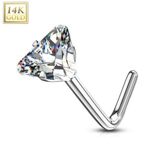 Piercing Street Piercing nez or blanc 14 carats zircon triangle - Argente