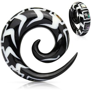 Piercing Street Piercing ecarteur spirale corne et os de buffle nacre abalone - Noir