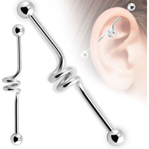 Piercing Street Piercing industriel oreille spirales - Argente