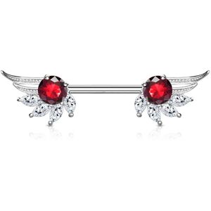 Piercing Street Piercing téton ailes d'ange zirconium marquise rouge - Argenté - Publicité