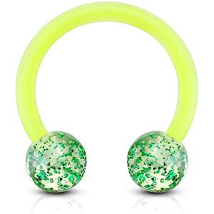 Piercing Street Piercing oreille fer a cheval Bioflex a paillettes vert - Vert