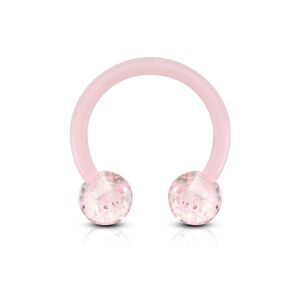 Piercing Street Piercing oreille fer a cheval Bioflex a paillettes rose - Rose