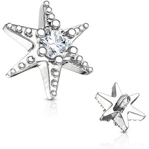 Piercing Street Piercing microdermal etoile decoree strass - Argente