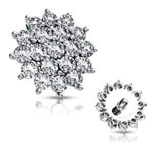 Piercing Street Piercing microdermal soleil pave de strass - Argente