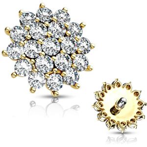 Piercing Street Piercing microdermal plaque or soleil pave de strass - Dore