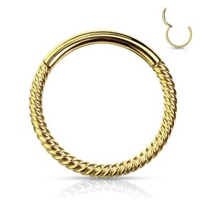 Piercing Street Piercing oreille anneau segment clipsable tresse acier chirurgical dore - Dore
