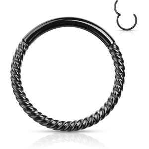 Piercing Street Piercing oreille anneau segment clipsable tresse acier chirurgical noir - Noir