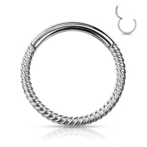 Piercing Street Piercing oreille anneau segment clipsable tresse acier chirurgical argente - Argente