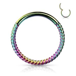 Piercing Street Piercing oreille anneau segment clipsable tresse acier chirurgical multicolore - Multicolore