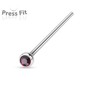 Piercing Street Piercing nez fishtail pliable strass violet - Argente