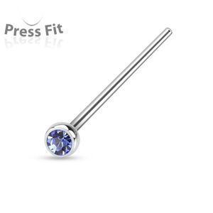 Piercing Street Piercing nez fishtail pliable strass bleu clair - Argente
