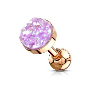 Piercing Street Piercing oreille cartilage helix or rose druse violet clair - Or Rose