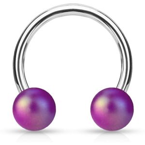 Piercing Street Piercing oreille fer a cheval boules perlees mat violet - Violet