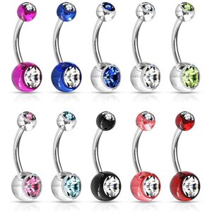 Piercing Street Piercing nombril Billes Acrylique Double Gemmes - Multicolore