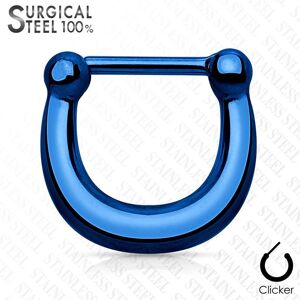 Piercing Street Piercing septum clipsable en acier chirurgical bleu clair - Bleu