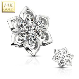 Piercing Street Piercing microdermal Or blanc 14 Carats fleur a 7 strass - Argente