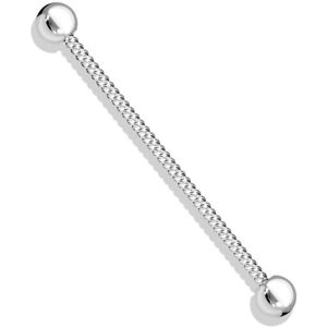 Piercing Street Piercing industriel oreille corde torsadee acier chirurgical - Argente