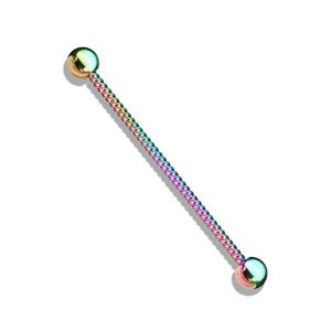 Piercing Street Piercing industriel oreille corde torsadee acier multicolore - Multicolore