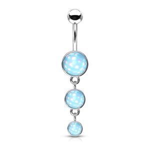 Piercing Street Piercing nombril triple pierre lumineuse turquoise - Argente