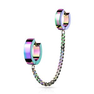 Piercing Street Double piercing cartilage oreille chaine anneaux click multicolore - Multicolore
