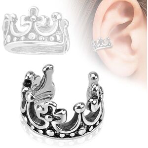 Piercing Street Faux piercing oreille manchette motif courronne - Argente