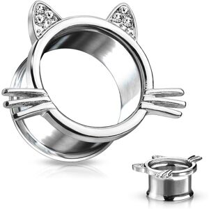 Piercing Street Piercing tunnel oreille chat avec moustaches - Argente