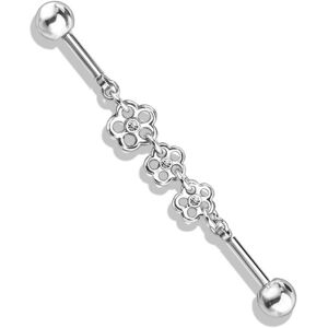 Piercing Street Piercing industriel oreille chaine triple fleur - Argente