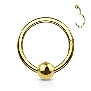 Piercing Street Piercing oreille anneau boule avec charniere acier dore - Dore