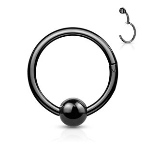 Piercing Street Piercing oreille anneau boule avec charniere acier noir - Noir