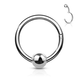 Piercing Street Piercing oreille anneau boule avec charniere acier chirurgical - Argente