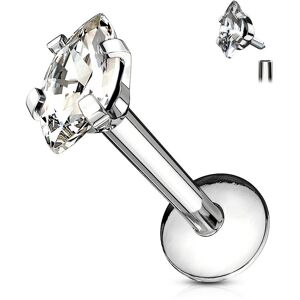 Piercing Street Piercing oreille labret vissage interne strass ovale - Argente