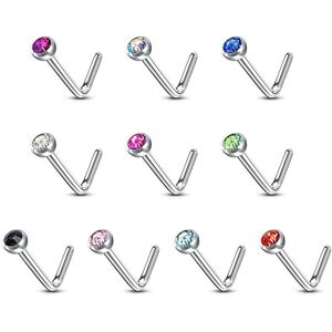 Piercing Street Piercing nez tige L strass -