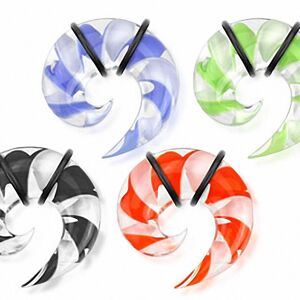 Piercing Street Piercing ecarteur oreille spirale verre bicolore - Multicolore