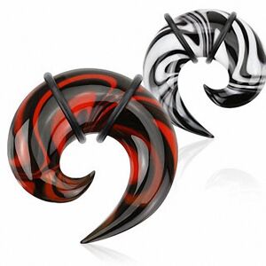 Piercing Street Piercing ecarteur oreille spirale verre zebre - Multicolore