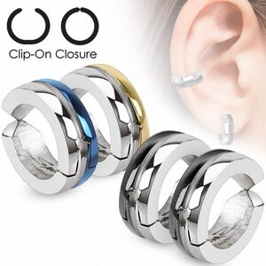 Piercing Street Fausses boucles d'oreilles bicolores dôme -