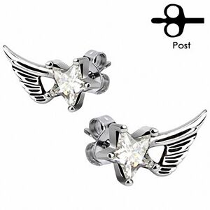 Piercing Street Paire Boucles d'oreille Clous Etoile Ailes Angeliques -