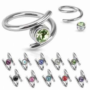 Piercing Street Piercing oreille anneau spirale zircon - Argente