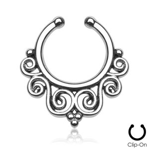 Piercing Street Faux piercing septum courbes tribales argente - Argente