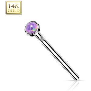 Piercing Street Piercing nez fishtail Or blanc 14 carats opale violet - Argente