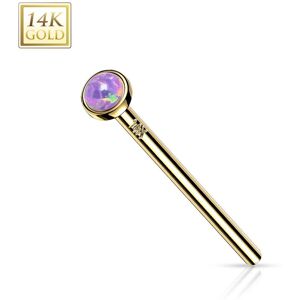 Piercing Street Piercing nez fishtail Or jaune 14 carats opale violet - Dore