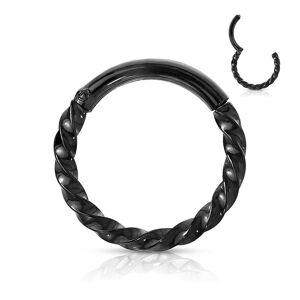 Piercing Street Piercing anneau oreille acier noir torsade - Noir