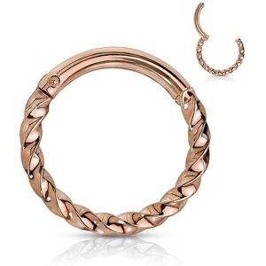 Piercing Street Piercing anneau oreille acier rose torsade - Or Rose