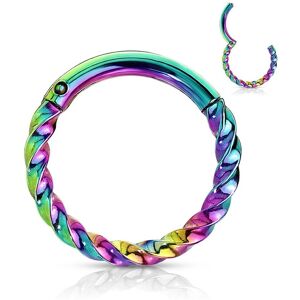 Piercing Street Piercing anneau oreille acier multicolore torsade - Multicolore